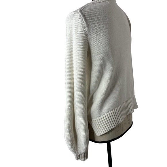 LOFT Detail Crew Neck Sweater Cream Women’s Size XSmall - Picture 3 of 6